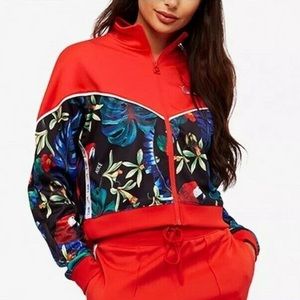 Nike red amd floral jacket